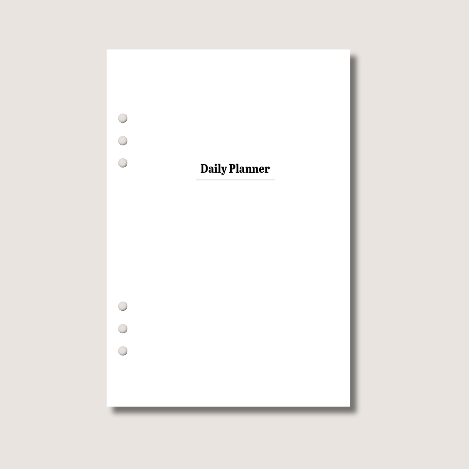 A5 Daily Planner Insert