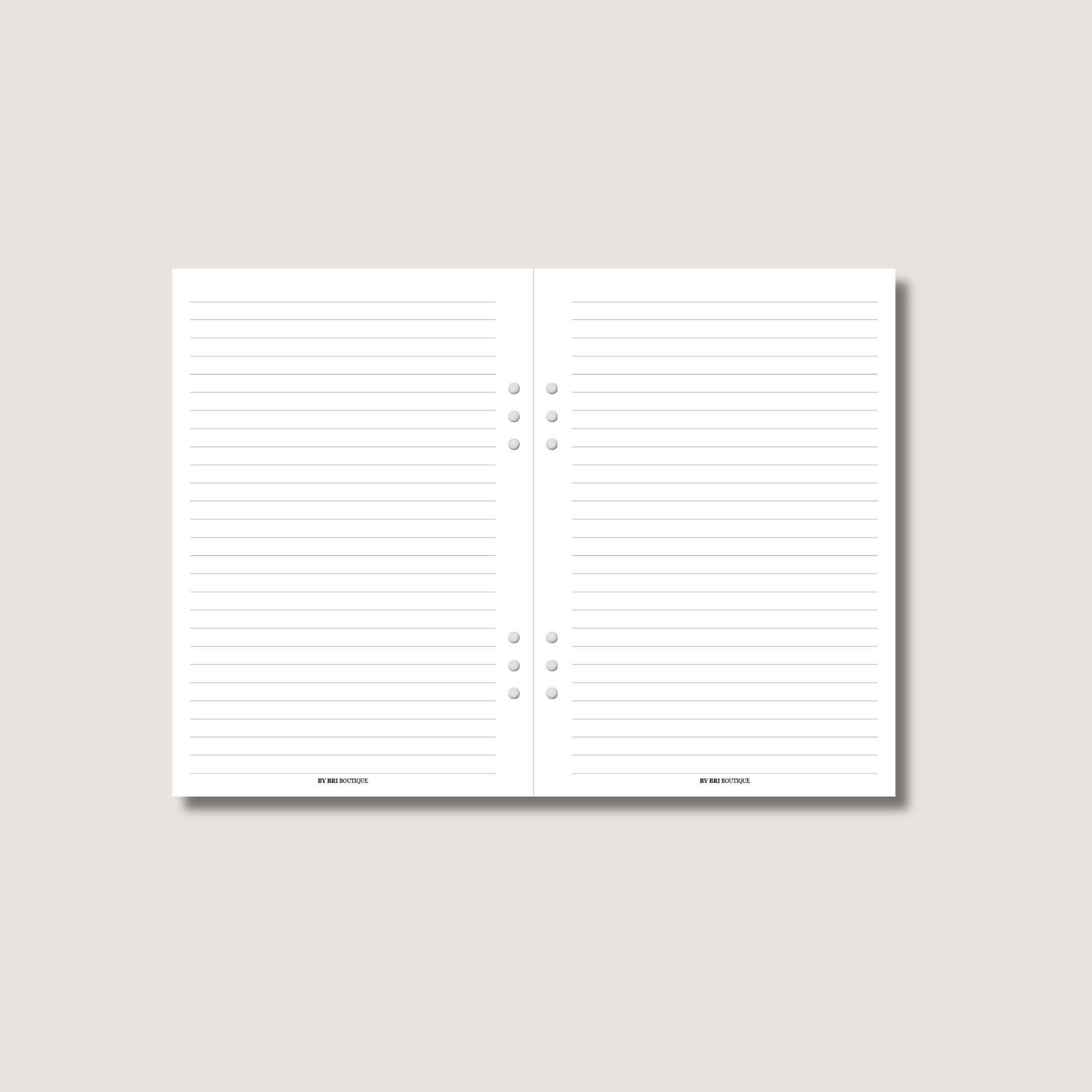 A5 Lined Paper Insert