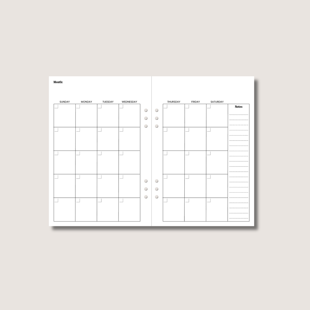 A5 Weekly Planner Insert