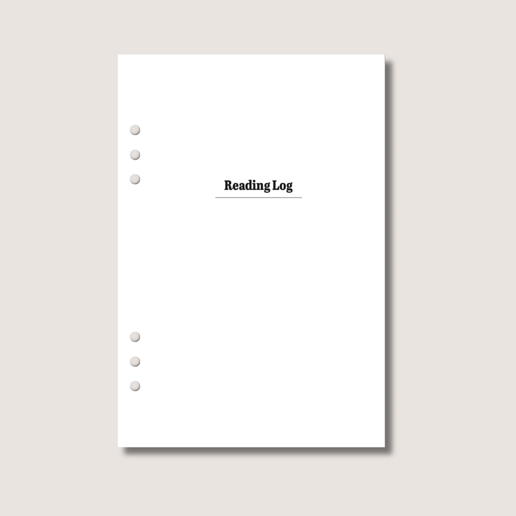 A5 Reading Log Insert