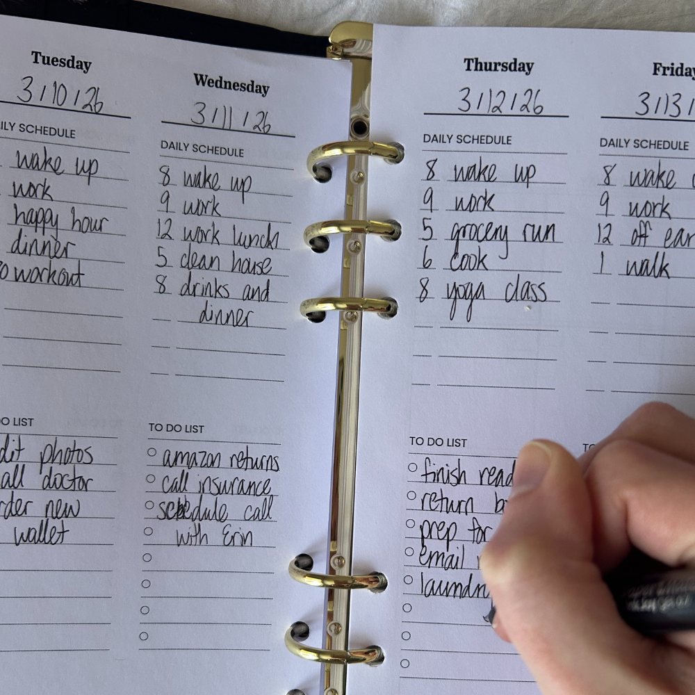 A5 Weekly Planner Insert