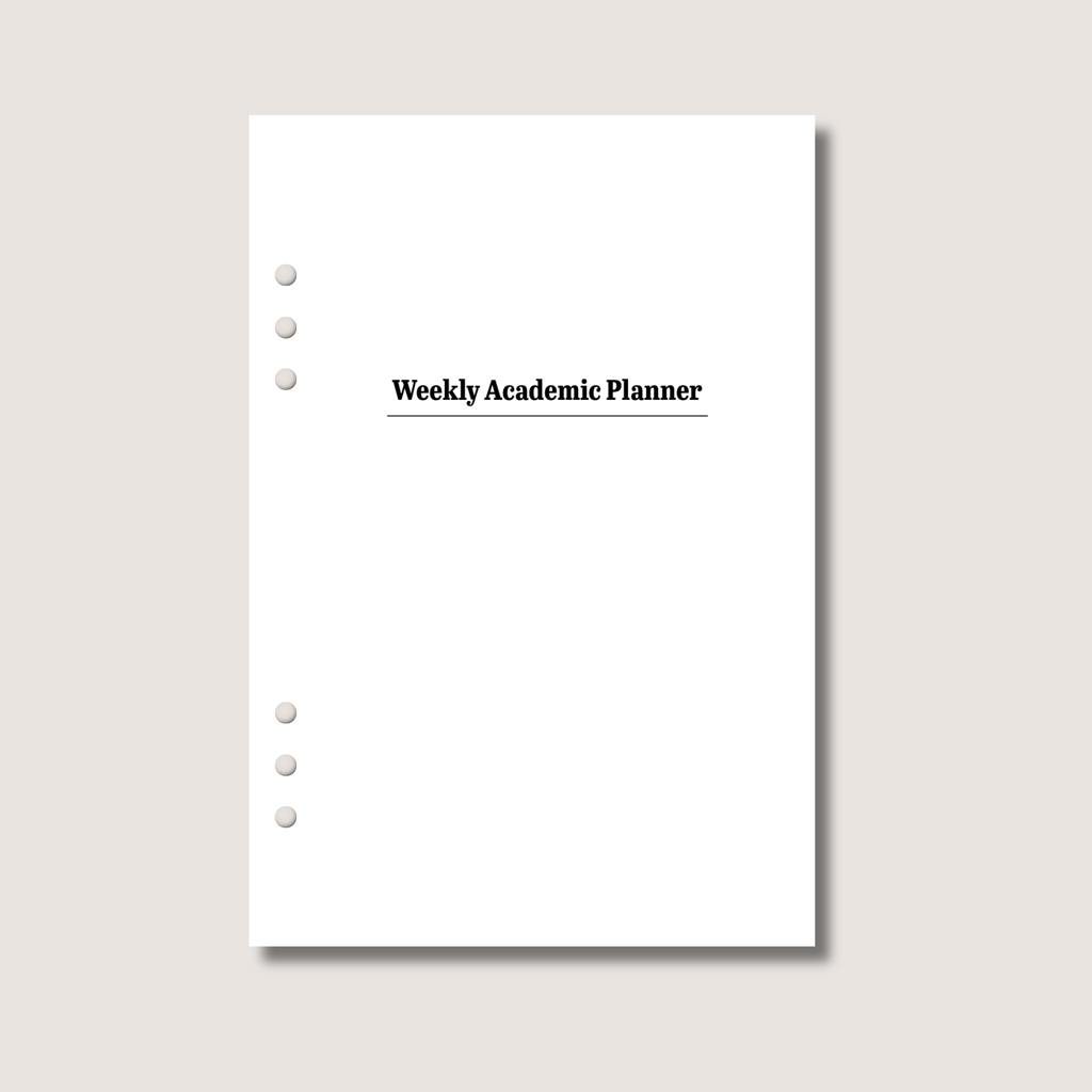 A5 Weekly Academic Planner Insert